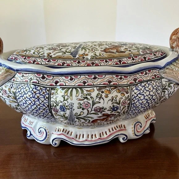 Vintage Ceramica Conimbriga 236 Hand Painted Portugal Pottery, Jardinière flower